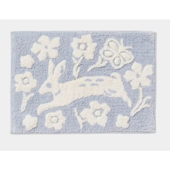 Easter Floral Bunny Bath Rug Light Blue Threshold™ NWT - Picture 1 of 9